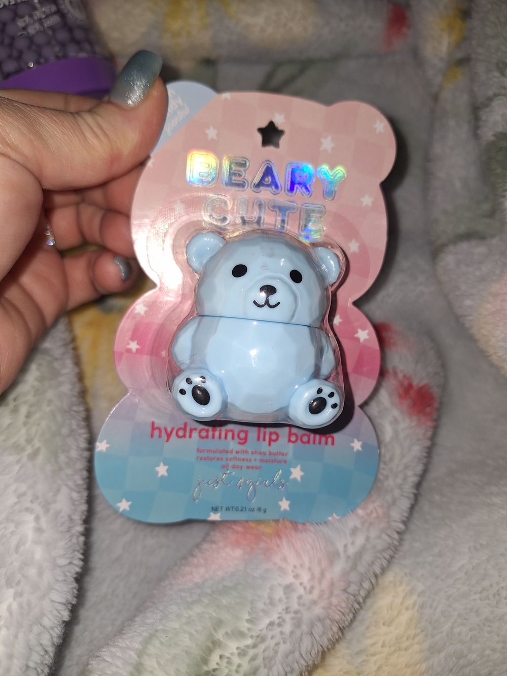 Bear-Shaped Hydrating Lip Balm - Light Blue